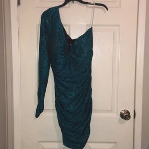 Special occasion  one shoulder long sleeve dress